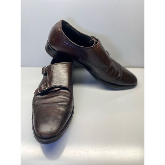 SUITSUPPLY Brown Leather Double Monk Strap Dress Men’s Shoes EU 42/ 8 US